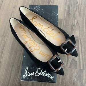 Sam Edelman Sonja black suede flat shoes (brand new)